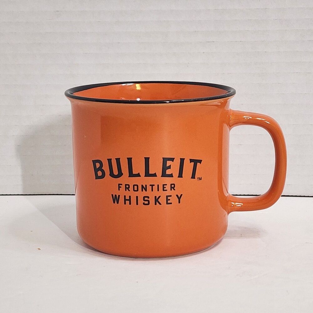 Bulleit Bourbon Frontier Whiskey Ceramic Coffee Cup Mug Distillery Advertising